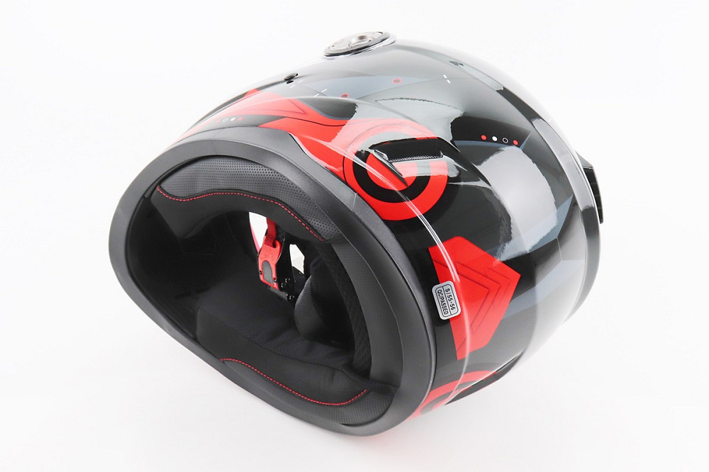 Шолом інтеграл, закритий BLD-М65 S (55-56см), ЧОРНИЙ/ЧЕРВОНО-СІРИЙ Київ - фото 2