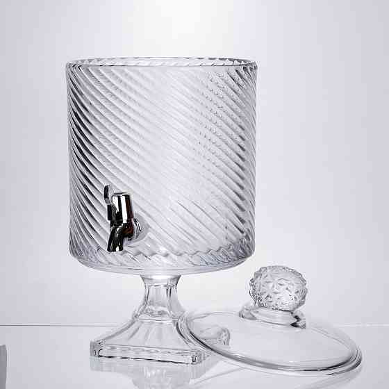 Стеклянная лимонадница с краном и подставкой, 4.5 л Киев