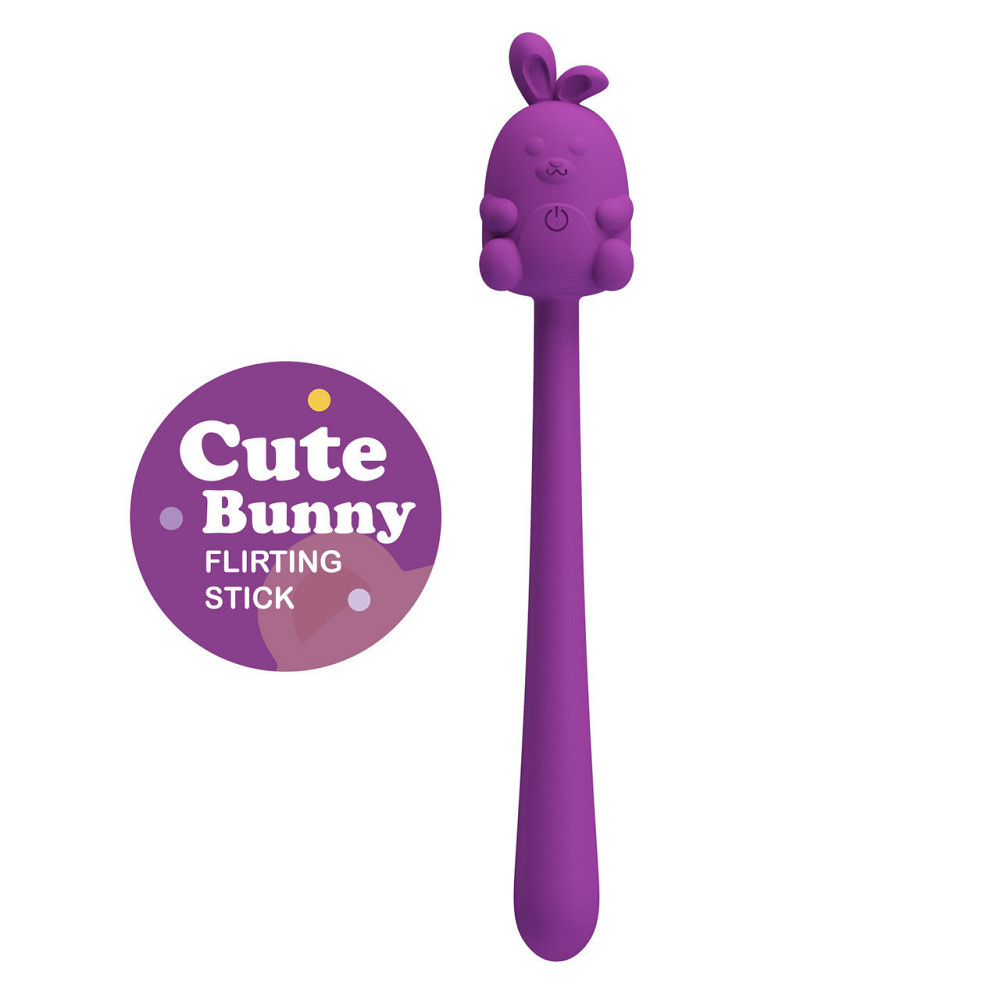 Міні-вібратор на паличці PRETTY LOVE Cute Bunny гнучкий, фіолетовий, 14.2 х 1.8 см Sex Aura Київ - фото 3