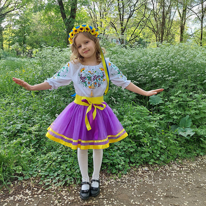 Вишиванка фіолетова для дівчинки Маргаритка 104-122 Кривий Ріг - фото 3