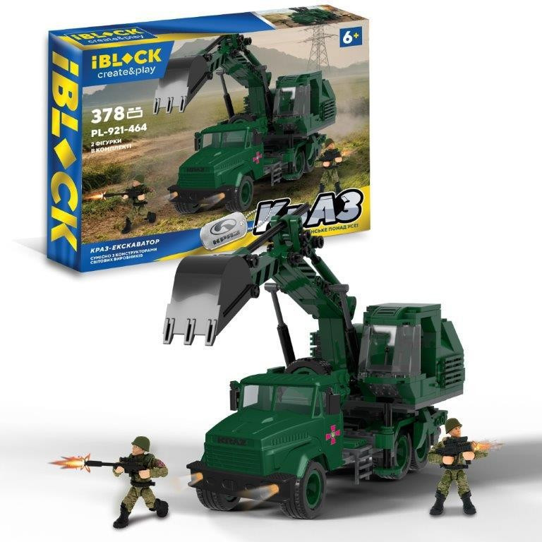 Конструктор IBLOCK військова машина Краз Екскаватор 378 деталей (PL-921-464) Чернігів - фото 1