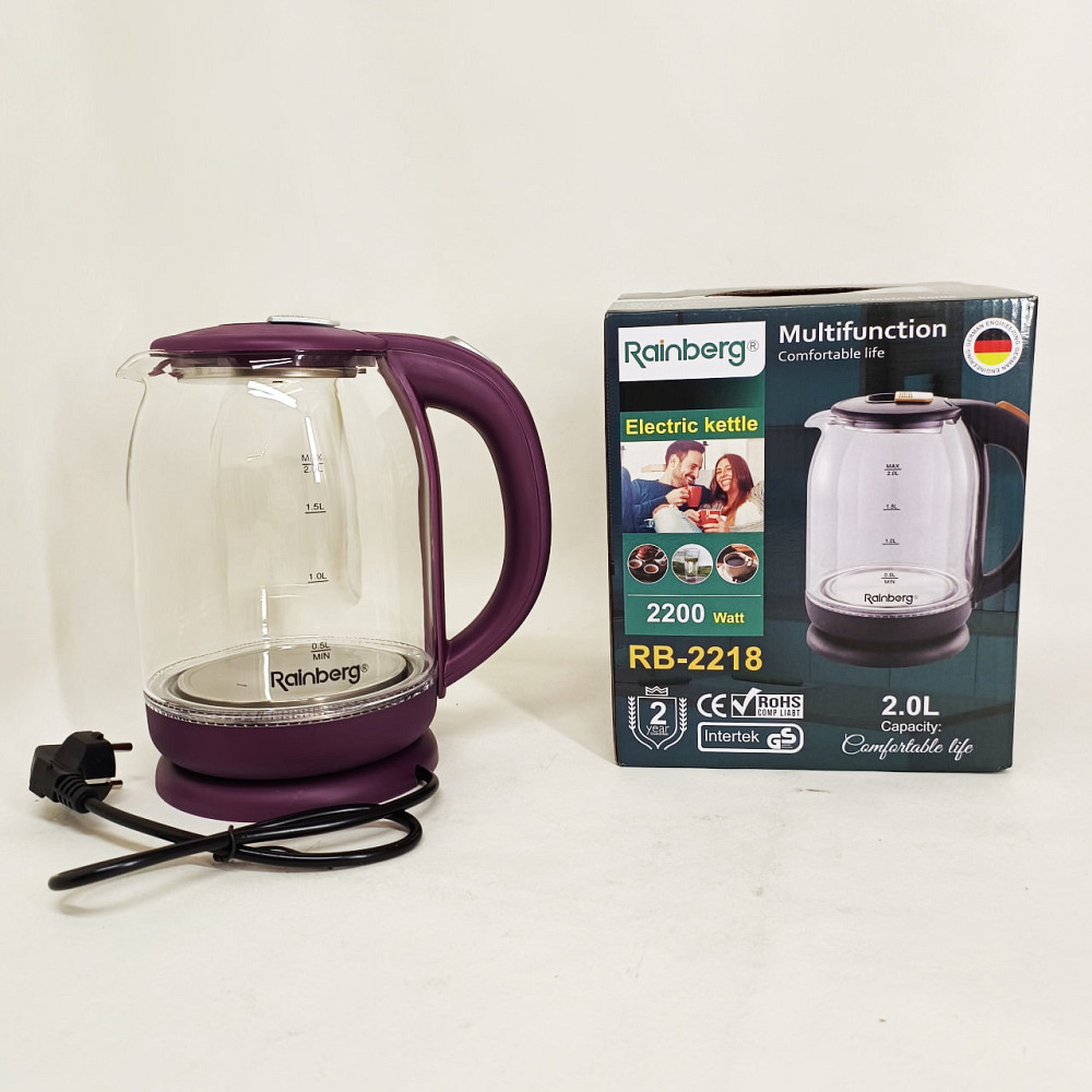 Электрочайник для дома красивый Rainberg RB-2218 3200Вт 2л, Чайник с индикацией и подсветкой SR-26 Львов - изображение 5