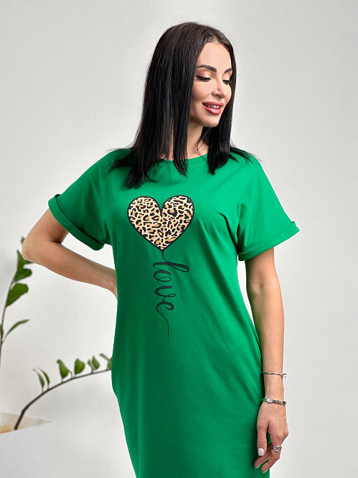 Женское платье с рисунком Passion 50-52, Зеленый Киев - изображение 3