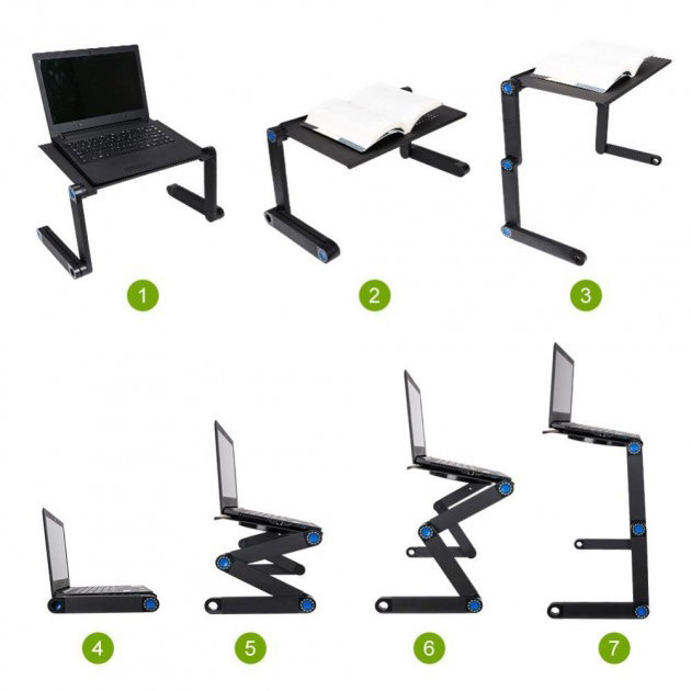 Столик для ноутбука с регулируемым наклоном Laptop Table T8, Удобный столик для ноутбука в кровать GT-82 Львов - изображение 13
