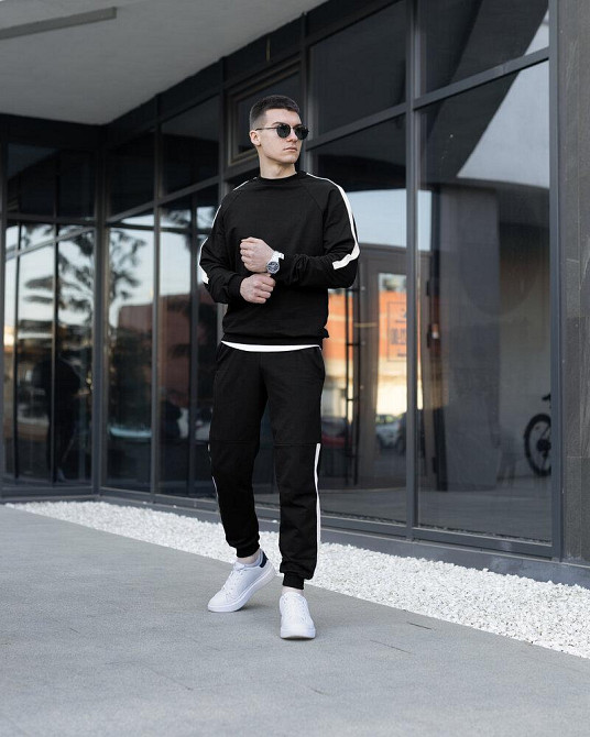 Трикотажний чоловічий спортивний костюм чорний Pobedov Black moon Київ - фото 1