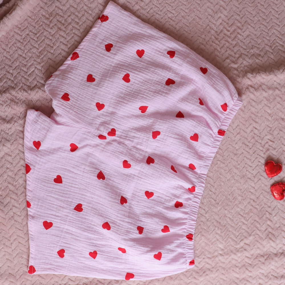 Муслінові чоловічі труси-шорти рожеві з червоними сердечками Кам'янець-Подільський - фото 5