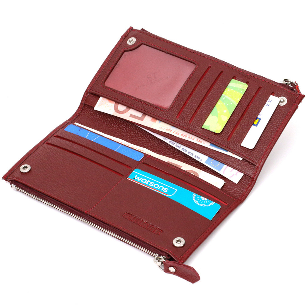 Стильный и яркий женский кошелек-клатч Бордовый (ST Leather) Киев - изображение 1