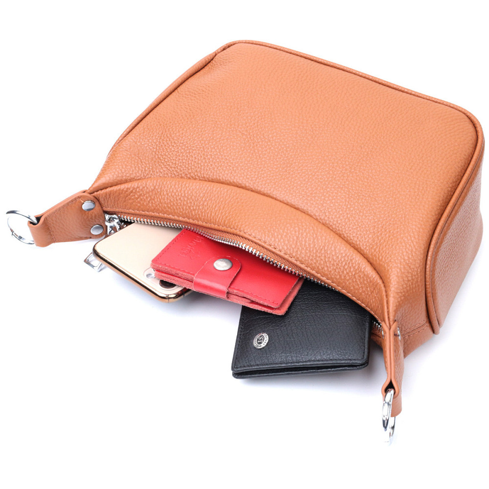 Сумка напівкруглого формату з однією ручкою з натуральної шкіри Vintage 22413 Коричнева Київ - фото 8