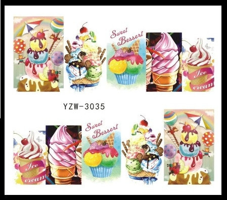 Наклейки для нігтів "Морозиво" YZW-3035 Київ - фото 1