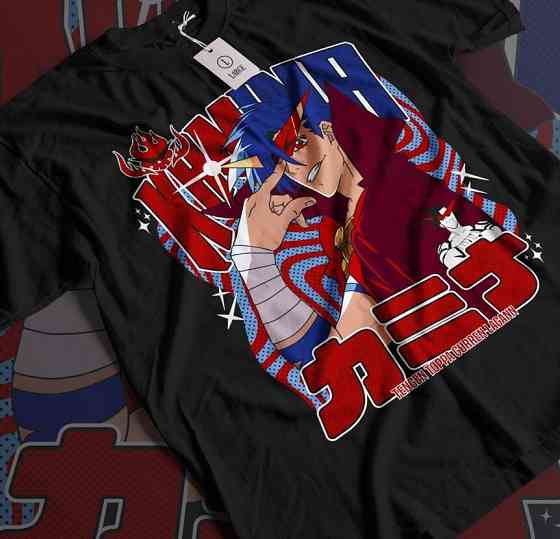 Футболка аниме Тенген Топпа Гуррен Лаганн оверсайз (S/M/L) Черний AnimeJ1045 Днепр