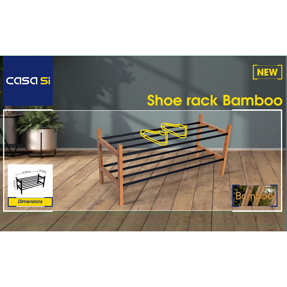 Полка для обуви Casa Si Shoe Rack Bamboo (CS92307W04) Київ - фото 2