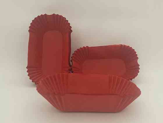 Тартолетка для кексів"Прямокутна червона"(80*35*30,5) (100шт)/П-8/ (1 уп.) Харків