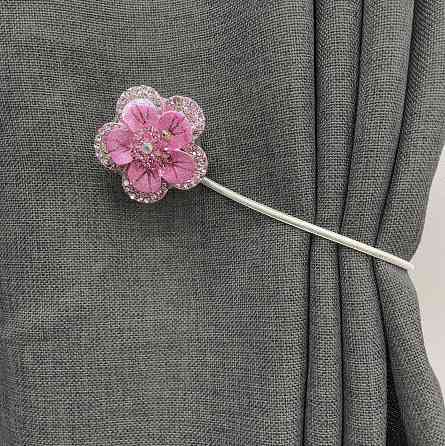 Магніти для штор та гардин "Flowers" набір 2 шт Рожевий (81-184) Київ