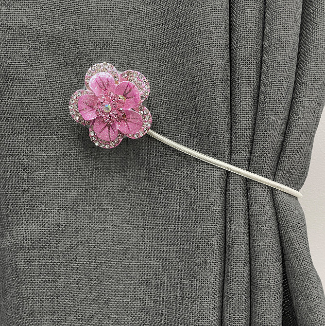 Магніти для штор та гардин "Flowers" набір 2 шт Рожевий (81-184) Київ - фото 4