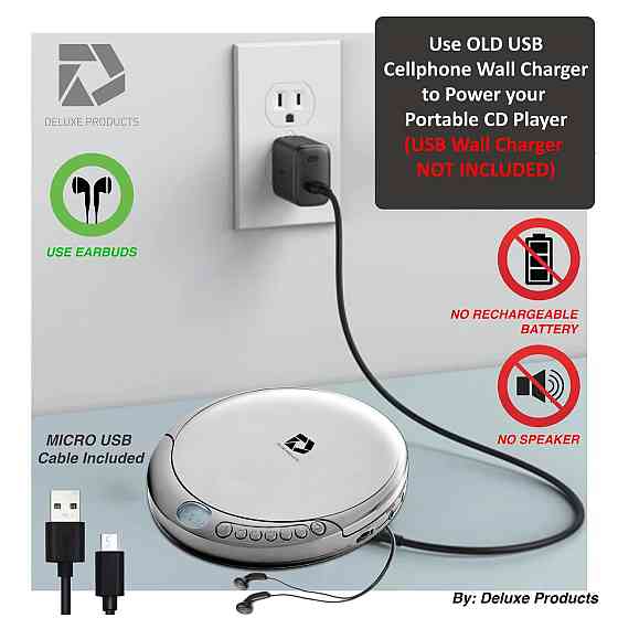Портативний CD-програвач Deluxe Products DP-PCD-001 РК-дисплей Дніпро