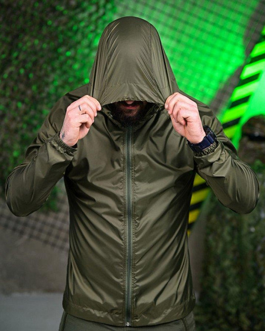 Ветровка  дождевик карман олива  ЛЛ6009 Одесса - изображение 4