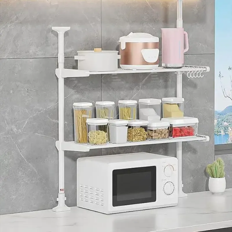 Кухонный органайзер над микроволновкой / телескопическая регулируемая полка 75х44х26см Коломыя - изображение 1