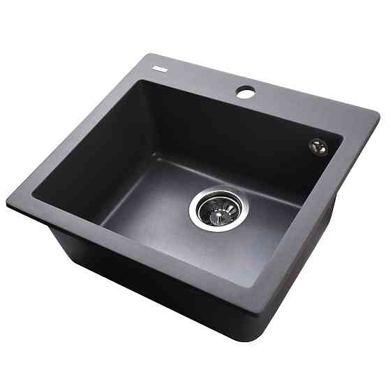Гранітна мийка Globus Lux AOSTA сірий металiк 490x455мм-А0003 Київ