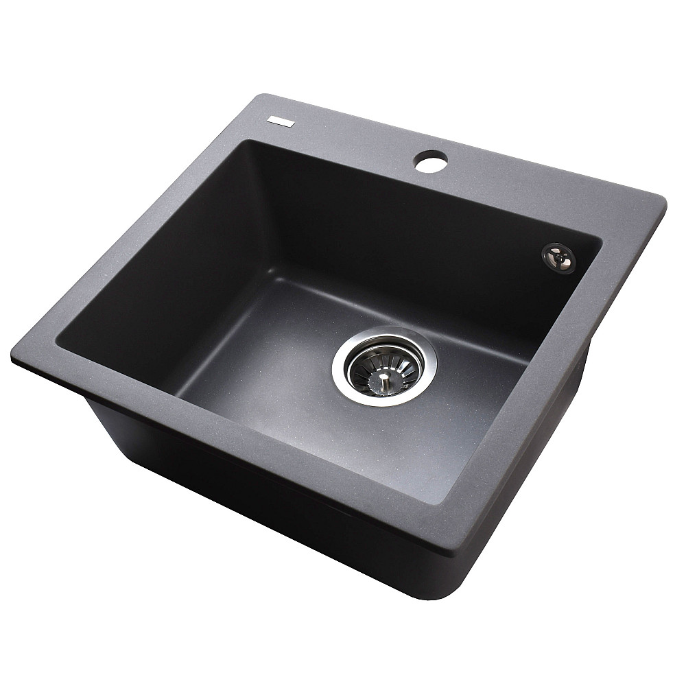 Гранітна мийка Globus Lux AOSTA сірий металiк 490x455мм-А0003 Тернополь - изображение 4