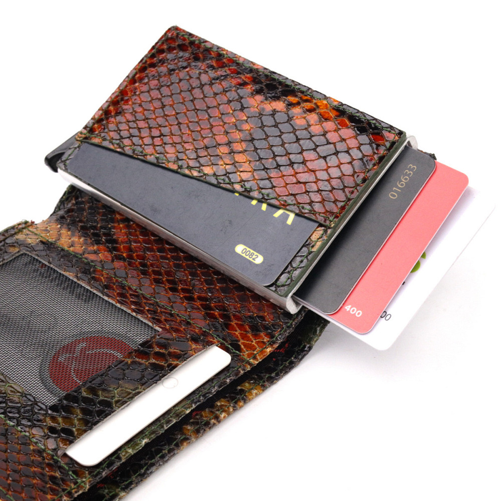 Лакована візитниця з натуральної фактурної шкіри під змію KARYA 20988 Різнокольоровий Київ - фото 5