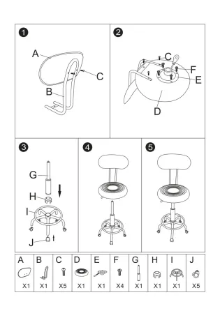 Стул для визажиста, бровистая, барный со спинкой (Цвета в ассортименте) Киев