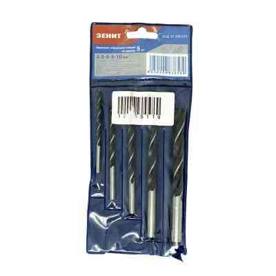 Набор сверл Зеніт спиральных по дереву 5 шт 4-10 мм (31105410) Винница