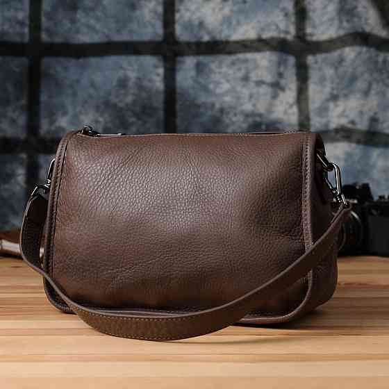 Женская сумка на плечо из натуральной кожи Коричневый (Vintage) Киев