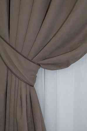 Комплект готових штор VR-Textil Мікровелюр SPARTA № 1035ш Какао 150х285 см 2 шт (30-825) Київ