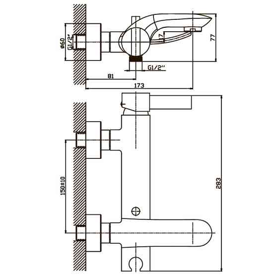 Смеситель для ванны Haiba Alaska 009 HB0015 Харьков