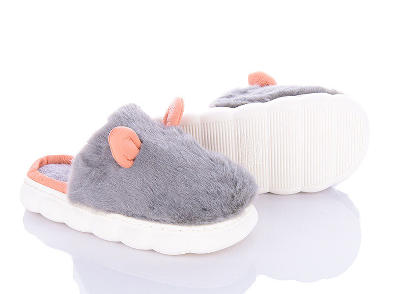 Тапки женские меховые серый Ушки Одесса - изображение 6