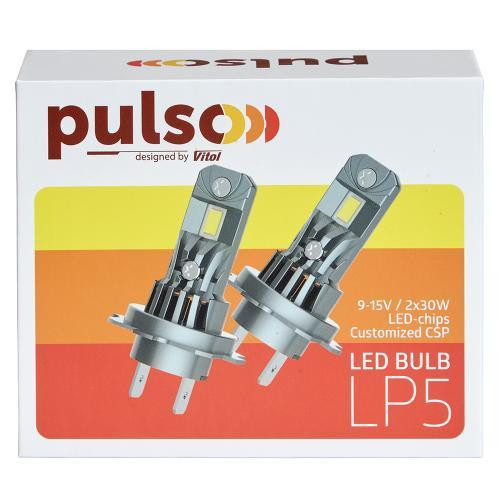 Світлодіодні лампи PULSO LP5-H11 з чіпами 3570 CSP, 12V, 2x30W, 4000 Лм, 6500K Харків - фото 5