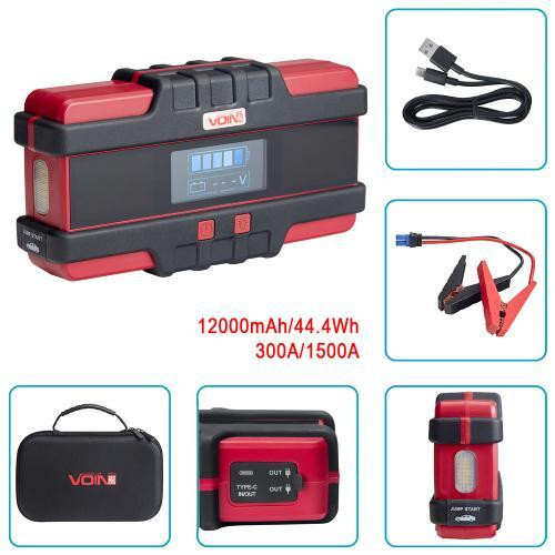 Пуско-зарядний пристрій VOIN JS-600 12000mAh 44,4Wh 12V START 300A/600A з ліхтарем Харків - фото 6