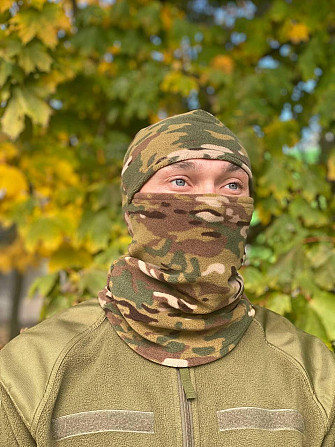 Балаклава чоловіча тактична підшоломник флісова мультикам зимова тепла Київ - фото 6