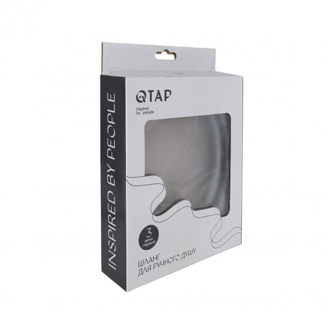 Шланг для ручного душу полімер Qtap Hadice 1600 мм прямокутний QTHADPVCSQ160B Black Matt Харків - фото 4