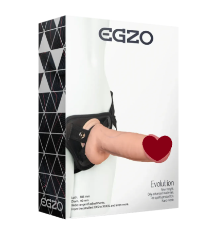 Страпон жіночий EGZO Evolution STR005 (20 см х 4,8 см) Sex Aura Київ