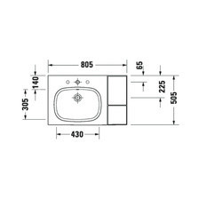 Раковина  Duravit Aurena meblowa 80,5x50,5 cm lewa czarny mat z powłoką HygieneGlaze Plus 239580AF00 - Napisz Киев - изображение 1