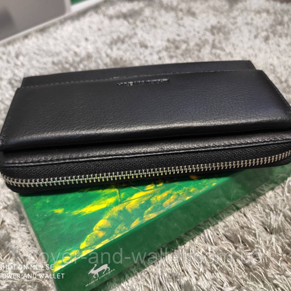 Чорний шкіряний гаманець клатч на змійці та магнітах Marco Coverna MC 6054 Київ - фото 6