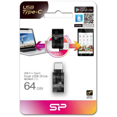 USB флеш накопичувач Silicon Power 64GB Mobile C31 USB 3.1 / USB Type-C (SP064GBUC3C31V1K) Вінниця - фото 4