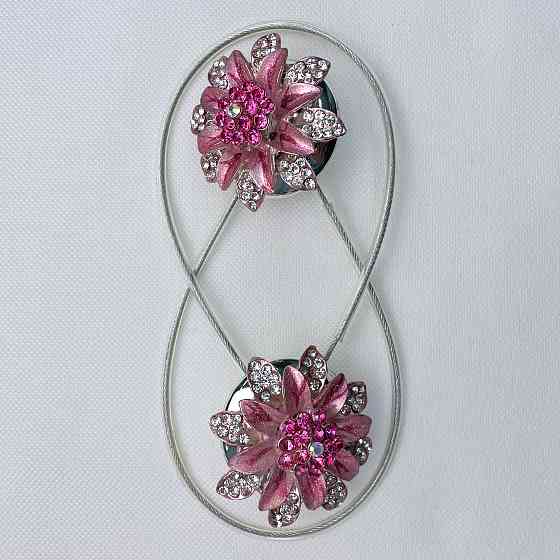 Магніти для штор та гардин "Flowers" набір 2 шт Рожевий (81-195) Київ