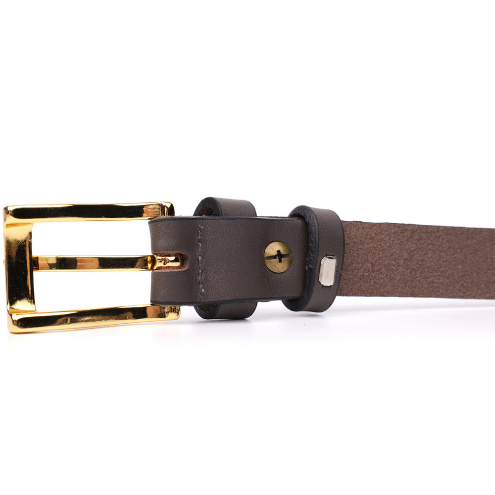 Элегантный узкий кожаный ремень для женщин GRANDE PELLE 22952 Красный Киев - изображение 6