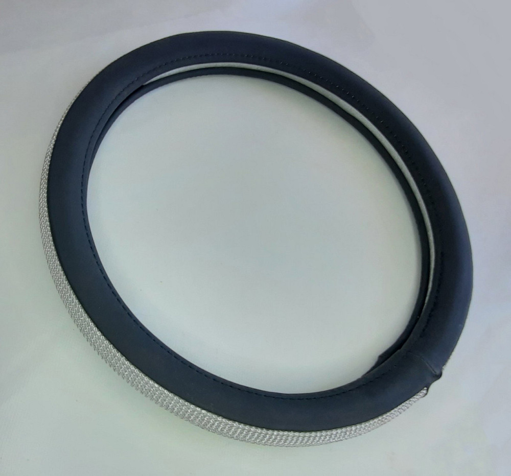 Чохол на кермо VLOD-BRLT85 BK M чорна/БО/стрази Винница - изображение 2