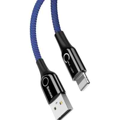 Дата кабель USB 2.0 AM to Lightning 1.0m 2.4A blue Baseus (CALCD-03) Винница