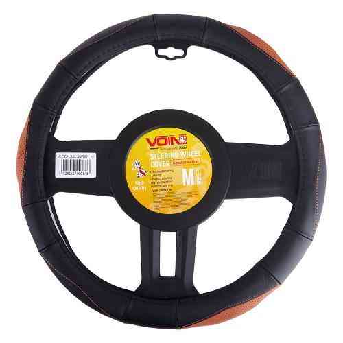 Чохол на кермо VLOD-L285 BK/BR M чорн-коричневий з перфорованої шкіри Харків