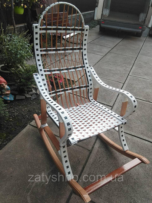 Кресло качалка плетеная белая складная Киев - изображение 8