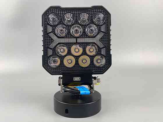 Фара LED квадратна 16 Led chip 12/24V. Широкий промінь + DRL світло (жовта горизонт лінія), світло 6500К, IP67 Мукачево