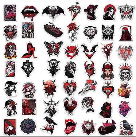 Набор наклеек в готическом стиле – 50 шт для декора Киев