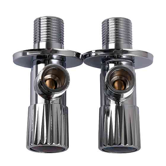 !!Набір кранів кутових кераміка SOLOMON EXCLUSIVE 1/2″X1/2″ 9889 (CHROM) (комплект2шт.) Київ