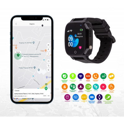 Смарт-часы Amigo GO008 MILKY GPS WIFI Black (873291) Винница - изображение 5