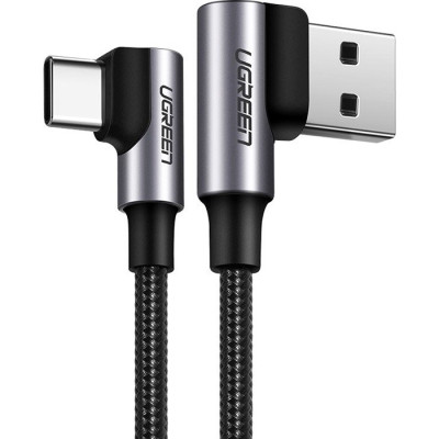 Дата кабель USB 2.0 AM to USB-C 0.5m 3A 90° corner US176 black Ugreen (20855) Винница - изображение 1