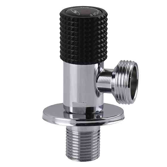 Кран кутовий кераміка SOLOMON EXCLUSIVE 1/2″X3/4″ 989 BLACK/CHROME ( 1шт.) Киев